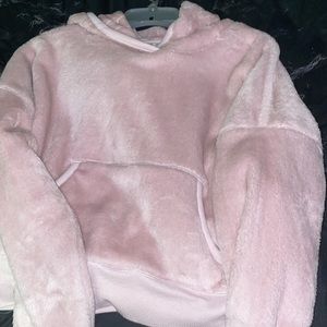 Fuzzy light pink hoodie